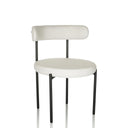 White Upholstered chair TEDIO with a round seat and black metal legs by hjh OFFICE