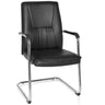 Black Cantilever chair TILA with shiny chrome elements and armrests by hjh OFFICE