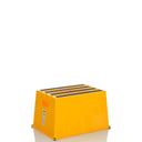 Yellow Step stool TIO-E1 with black anti-slip strips and carrying handle by hjh OFFICE