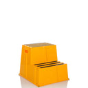 Yellow Step stool TIO-E2 with two steps and non-slip black treads by hjh OFFICE