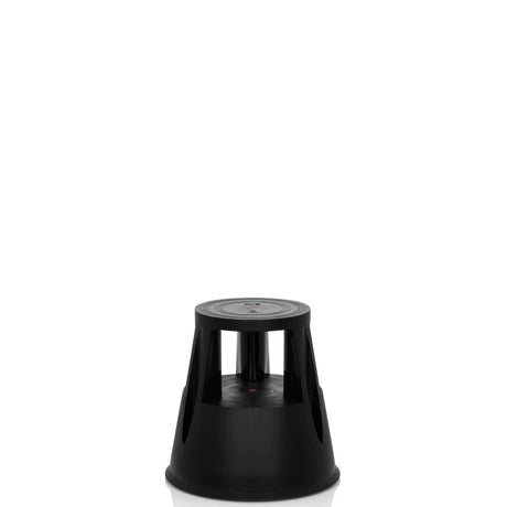 Black plastic Step stool TIO-M I with a round base by hjh OFFICE