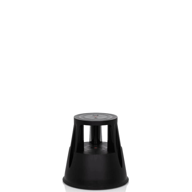 Black plastic Step stool TIO-M I with a round base by hjh OFFICE
