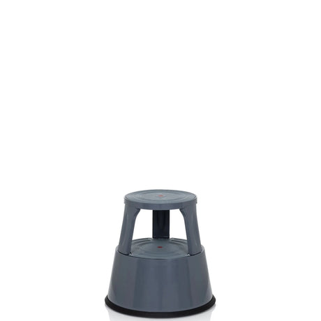 Dark grey Step stool TIO-M II with two steps and non-slip base by hjh OFFICE