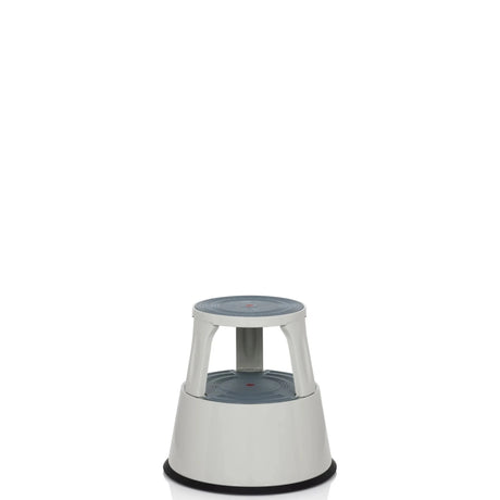 Light grey Step stool TIO-M II with non-slip surfaces and black base ring by hjh OFFICE