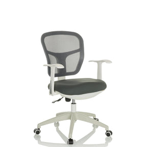 Grey Home Office Chair TOP 108 W with mesh backrest and white frame by hjh OFFICE