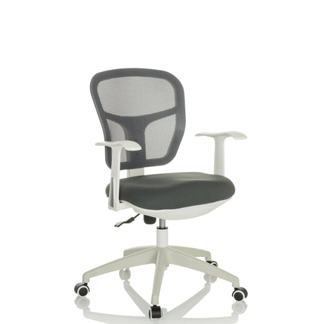 Grey Home Office Chair TOP 108 W with mesh backrest and white frame by hjh OFFICE