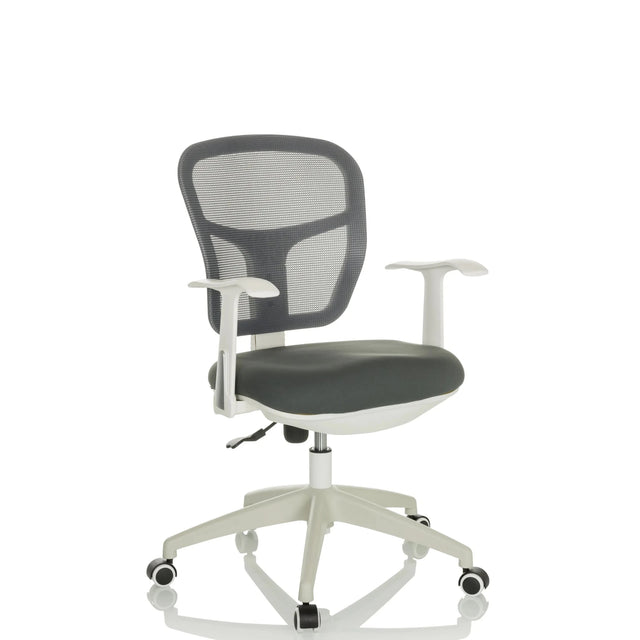 Grey Home Office Chair TOP 108 W with mesh backrest and white frame by hjh OFFICE