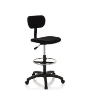 Black Counter chair TOP WORK 05 with backrest, foot ring and caster base by hjh OFFICE