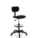 Black Counter chair TOP WORK 05 with backrest, foot ring and caster base by hjh OFFICE