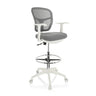 Grey Counter chair TOP WORK 108 W with mesh backrest and white star base by hjh OFFICE