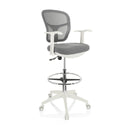 Grey Counter chair TOP WORK 108 W with mesh backrest and white star base by hjh OFFICE