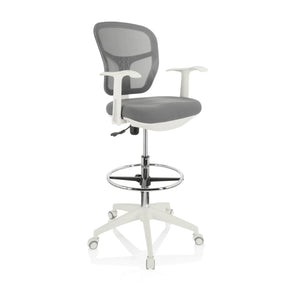 Grey Counter chair TOP WORK 108 W with mesh backrest and white star base by hjh OFFICE