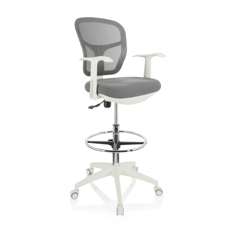 Grey Counter chair TOP WORK 108 W with mesh backrest and white star base by hjh OFFICE
