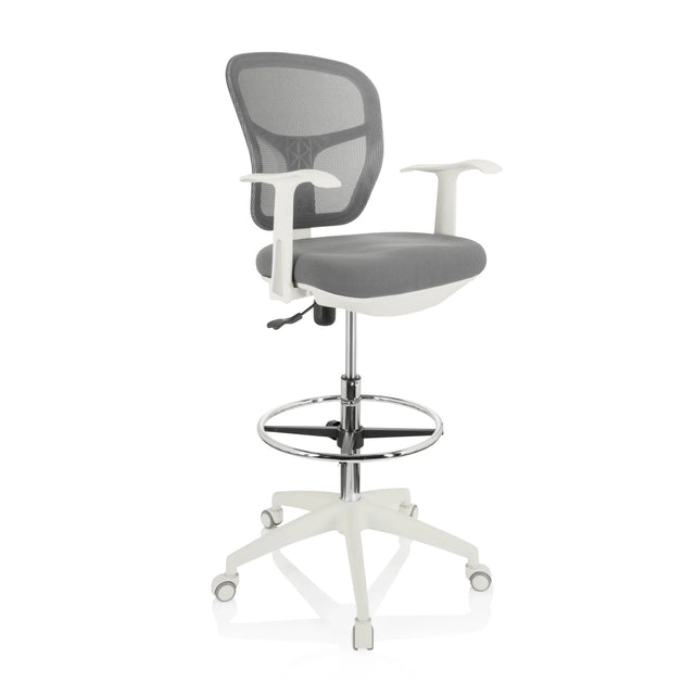 Grey Counter chair TOP WORK 108 W with mesh backrest and white star base by hjh OFFICE