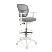 Grey Counter chair TOP WORK 108 W with mesh backrest and white star base by hjh OFFICE