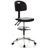Black Counter chair TOP WORK 23 with footring and chromed star base on castors by hjh OFFICE