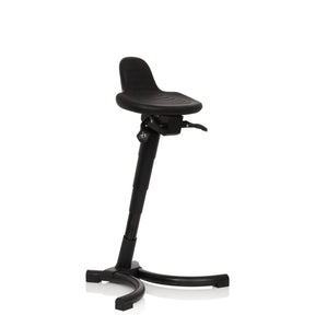 Black standing aid TOP WORK 34 with ergonomically shaped seat and star base by hjh OFFICE