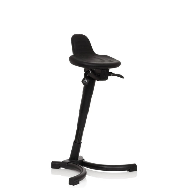 Black standing aid TOP WORK 34 with ergonomically shaped seat and star base by hjh OFFICE