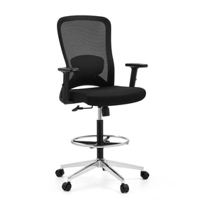 Black Work Chair Top Work 44 with mesh backrest and chromed star base by hjh OFFICE