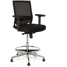 Black Counter chair TOP WORK 77 with mesh backrest, footring and glossy metal frame by hjh OFFICE