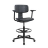 Black Counter chair TOP WORK B1 with armrests, footring and caster base by hjh OFFICE