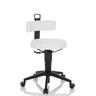 White Swivel stool TOP WORK FLEX PU with faux leather upholstery and black base by hjh OFFICE