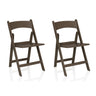 Two brown wooden folding Outdoor chairs TRAVANO 1 by hjh LIVING