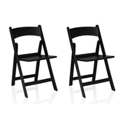 Two black Outdoor chairs TRAVANO 1 in a folding design with curved backrests by hjh LIVING