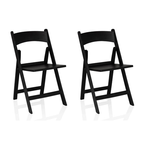 Two black Outdoor chairs TRAVANO 1 in a folding design with curved backrests by hjh LIVING
