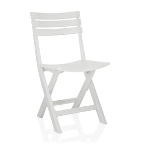 White Outdoor chair TRAVANO in folding form with slat structure by hjh LIVING