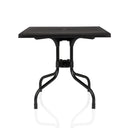 Black Folding table TRAVANO T1 with square top and curved frame by hjh LIVING