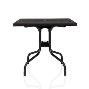 Black Folding table TRAVANO T1 with square top and curved frame by hjh LIVING