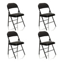 Four black folding chairs TUDELA with padded seat and backrest by hjh OFFICE