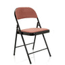 Folding chair TUDELA I with pink velvet fabric cover and black frame by hjh OFFICE