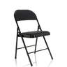 Black Folding chair TUDELA II with fabric cover and metal frame by hjh OFFICE