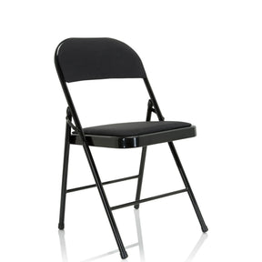 Black Folding chair TUDELA II with fabric cover and metal frame by hjh OFFICE