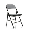 Light grey Folding chair TUDELA II with fabric cover and black metal frame by hjh OFFICE
