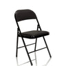 Black folding chair TUDELA with faux leather upholstery and metal frame by hjh OFFICE