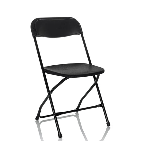 Black Outdoor chair TUDELA XXL B with metal frame and plastic surface by hjh OFFICE