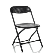 Black Outdoor chair TUDELA XXL PRO with perforated seat and backrest by hjh OFFICE