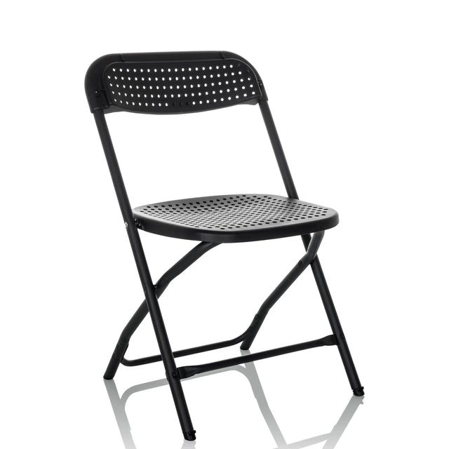 Black Outdoor chair TUDELA XXL PRO with perforated seat and backrest by hjh OFFICE