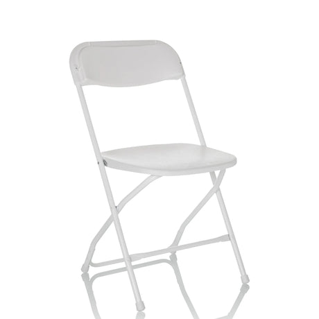 White Outdoor chair TUDELA XXL W with foldable frame and smooth seat by hjh OFFICE