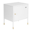 White office cabinet UMEO with gold-coloured knob and gold-coloured foot caps by hjh OFFICE