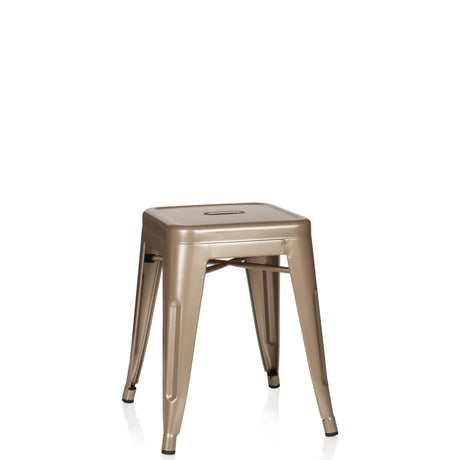 Champagne-coloured Bistro stool VANTAGGIO made of metal with a square seat by hjh OFFICE