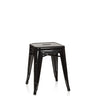 Black Bistro stool VANTAGGIO made of glossy metal with a square seat by hjh OFFICE
