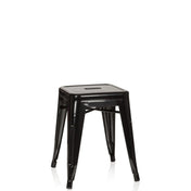 Black Bistro stool VANTAGGIO made of glossy metal with a square seat by hjh OFFICE