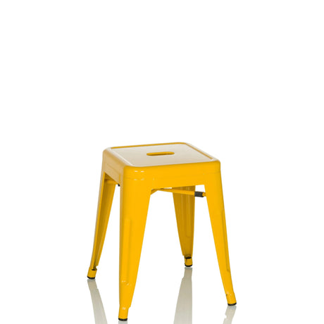 Yellow Bistro stool VANTAGGIO with square seat and handle opening by hjh OFFICE