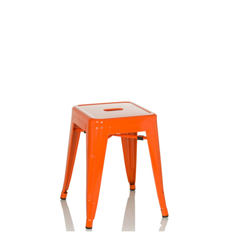 Orange Bistro stool VANTAGGIO with square seat and handle opening by hjh OFFICE
