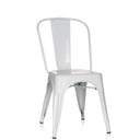 White metal Bistro chair VANTAGGIO COMFORT with rounded backrest edges by hjh OFFICE