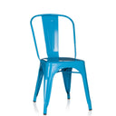Light blue metal Bistro chair VANTAGGIO COMFORT with curved backrest by hjh OFFICE